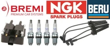 Bremi Ignition Coil + Beru Ignition Wire Set + Set of 4 NGK Spark Plug