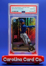 JACKSON CHOURIO 2022 BOWMAN CHROME MEGA BOX REFRACTOR SP #BCP79 GEM MINT PSA 10