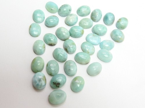 Larimar Cabochon Smooth Polished Oval Shape 32 Lot 9X7MM Natural Stone - Picture 3 of 10
