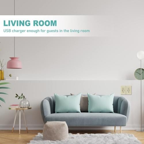 10Pack 4.8A USB C Outlet PD 24W 125 Volt, 20 Amp Tamper-Resistant Outlet 