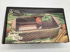 Vintage Anchor Hocking Harvest Amber Basket Buffet Utility Dish 1.5 QT NIB