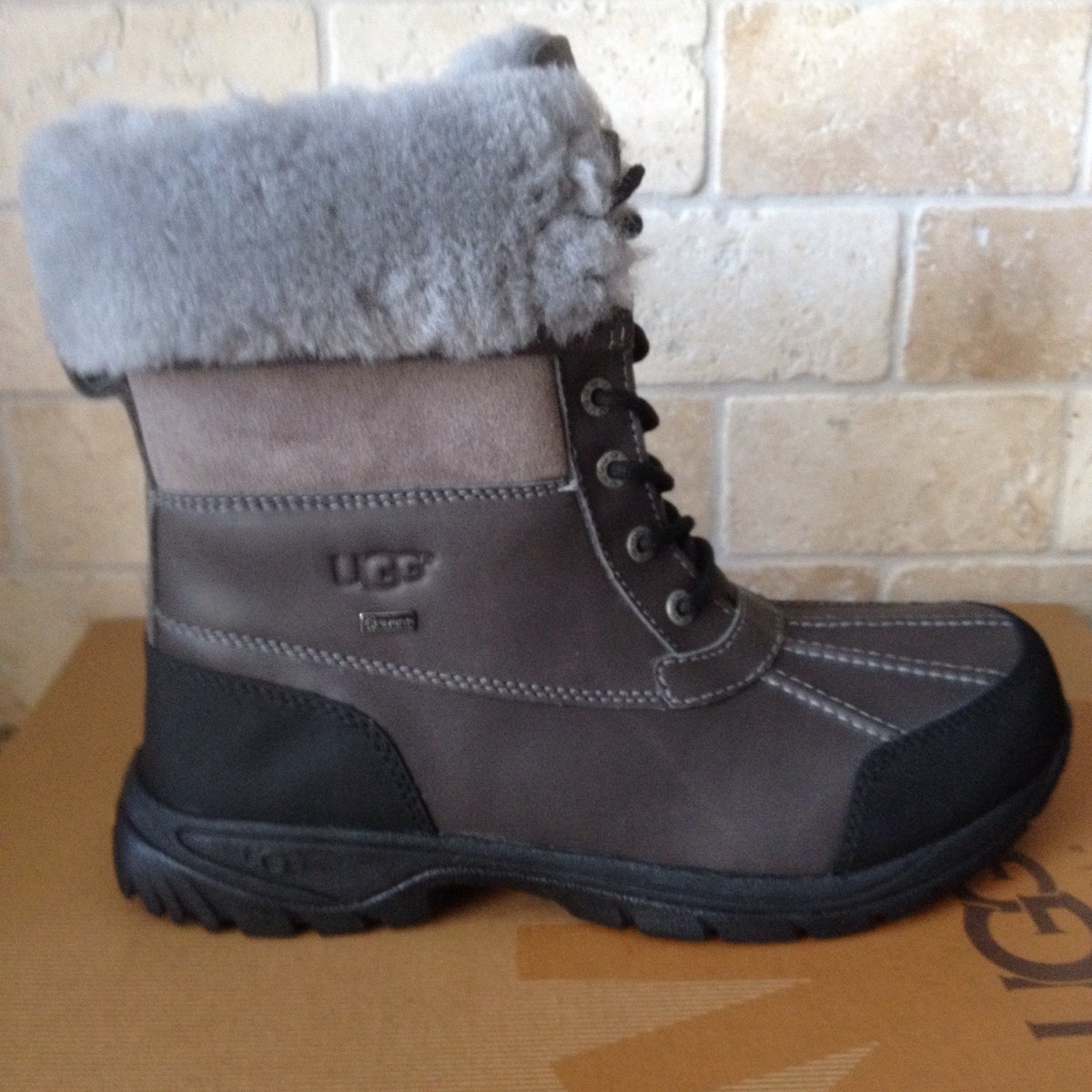 New! UGG Beni 1014860 Grey Leather Mouton Boots Men\'s Size 10 UGG Australia Bailey Button Grey Sheepskin Winter Boots 5803  main image 4
