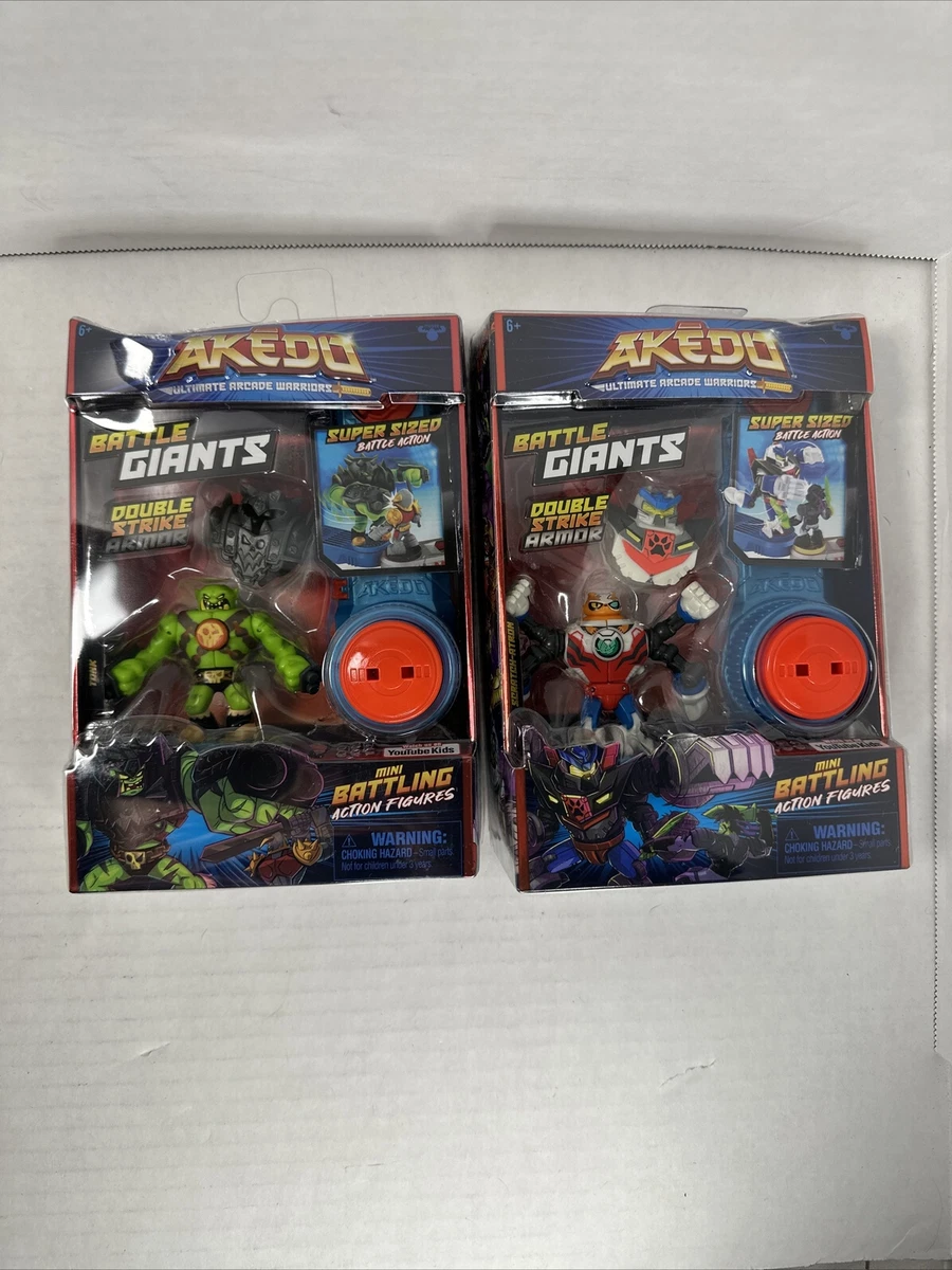  Akedo - Ultimate Arcade Warriors Battle Giants Versus Pack -  Scratch-Atron VS Tonk - Mini Battling Action Figures Ready, Fight, Split  Strike : Toys & Games