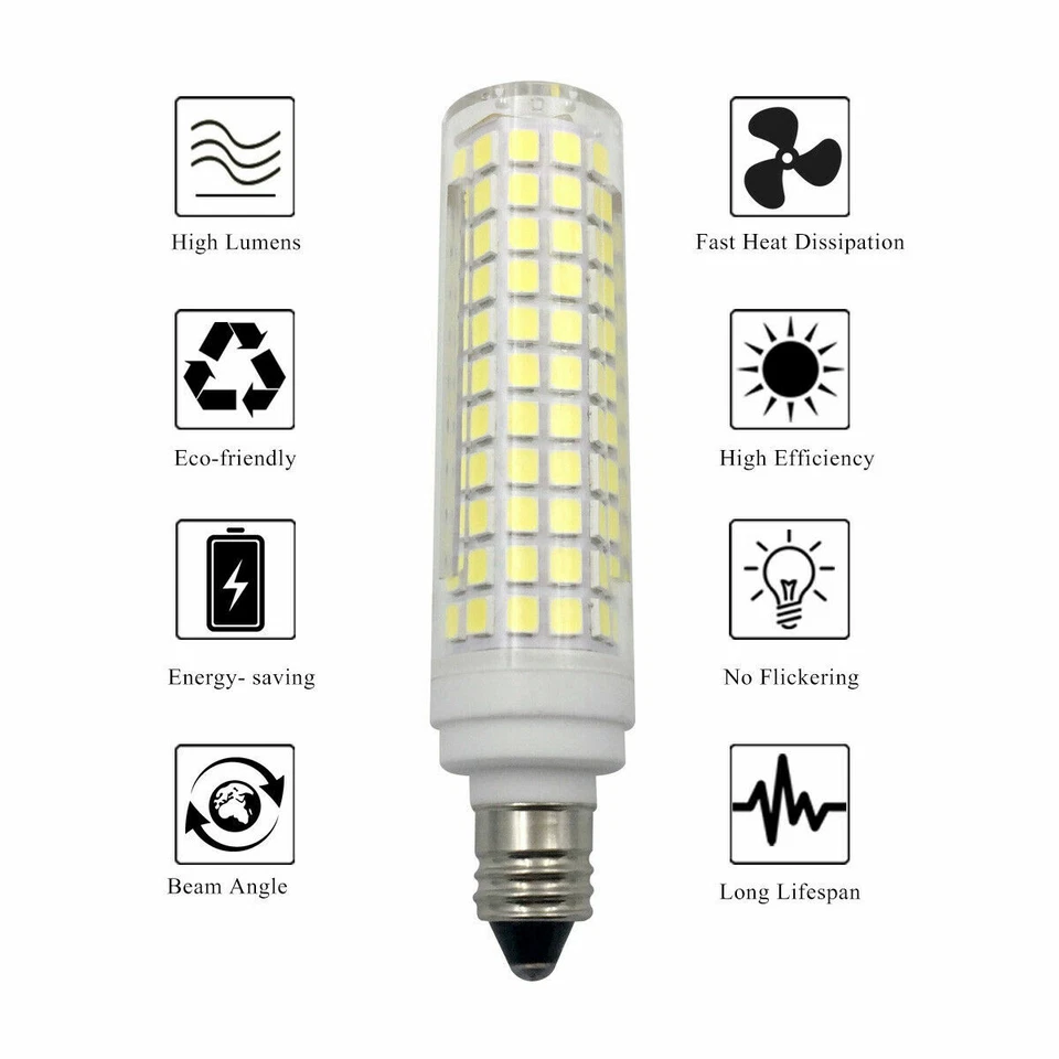 2pcs E11 Base LED Light Bulb Lamp 10W 136 2835 110V Ceramics Ceiling fan Lights - Image 4 of 4