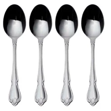 Oneida TRUE ROSE Stainless  Oval Soup / Place Spoons  / SET OF FOUR -  NO