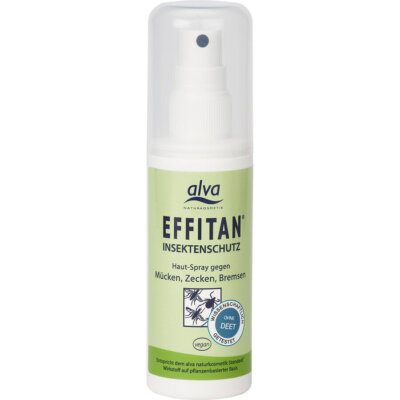 Alva Insektenschutz-Spray 100ml Effitan rein pflanzlich, bis zu 8 Stunden Schutz