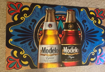 Large 5 FOOT X 3 FOOT Modelo Beer Banner Cerveza Vinyl NEW NEGRA MODELO Grommets