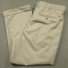 Croft & Barrow Classic Fit Men's 38x29 (38x28.5) Pants Pleated Cuffed Beige