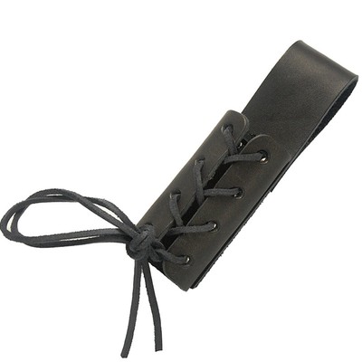 Small Leather Medieval Sword Frog - Sword Belt Hanger, Black, Made in USA 22622