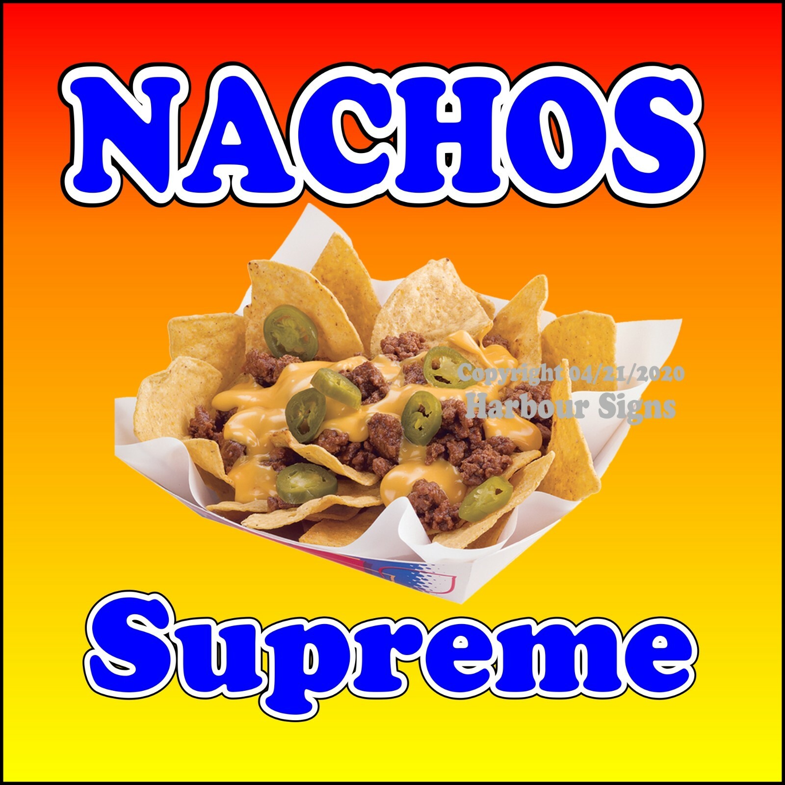 Nachos Supreme DECAL (Choose Your Size) Concession Food Truck Sign