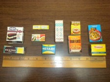 9 BOXES lot 2 cardboard DOLLHOUSE MINIATURES vintage grocery store food toy