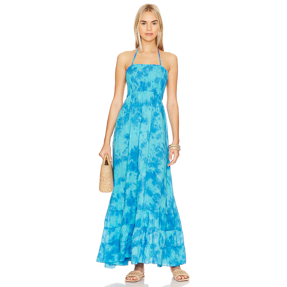 turquoise flowy dress Makalita Maxi Dress