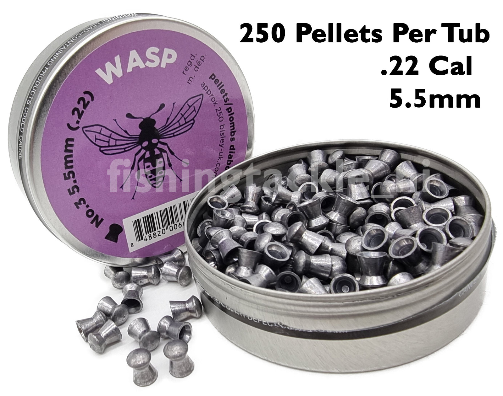 Bisley WASP Air Rifle Pellets Purple No.3 250pk .22Cal 5.5mm Airgun