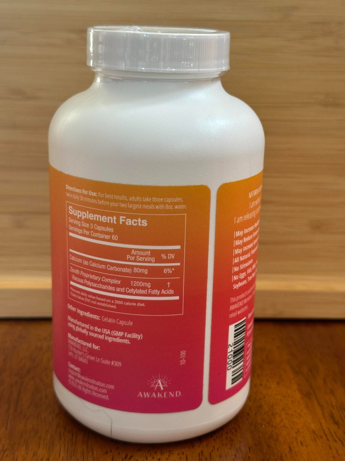 Awakend Nation Zenith Dietary Supplement 180 Capsules New/Sealed