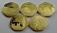 Complete Set of 5 24ct Gold Commemoratives GREAT BRITISH LANDMARKS COLLECTION 