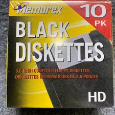 Memorex Black Diskettes 10PK New Sealed