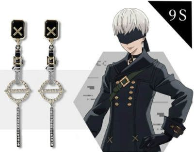 NieR:Automata Ver1.1a 9S Ear Objet Stud Earrings Display Box Mayla