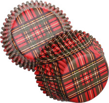 Paper Patterned Cupcake Liners, 50 Count, Green/Red