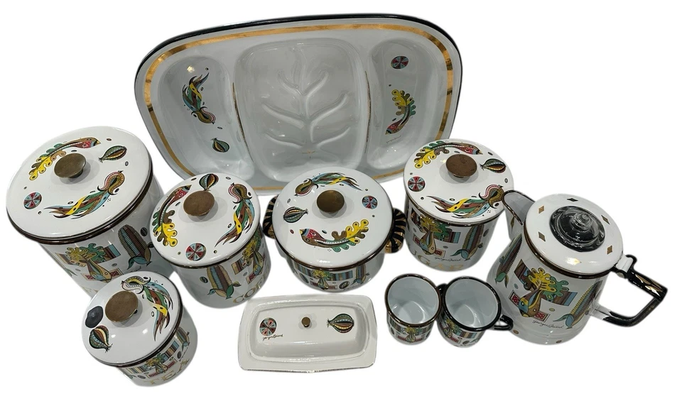 10 botes de cocina esmaltados MCM Georges Briard de colección maíz del suroeste Foto 2 de 4