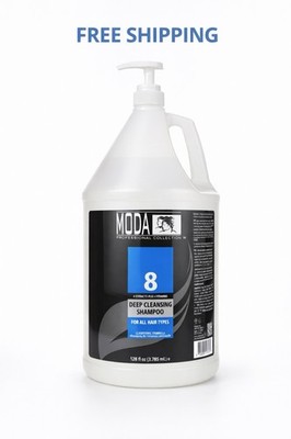 MODA 8 Series Professional Deep Cleansing Shampoo | 1 Gallon 128oz  + FREE Pump