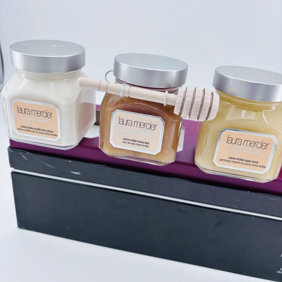 Baño de miel, exfoliante, crema y vela Laura Mercier Crème Brûlée Luxe Quartet NUEVO Foto 4 de 4