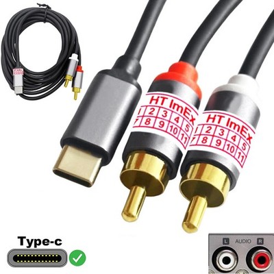 Adapterkabel USB-C auf Cinch 2x RCA Stecker Audio Stereo für Samsung Galaxy A06