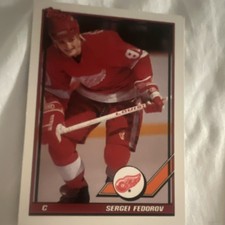 Topps 1991-92 Sergei Fedorov Detroit Red Wings #401 NHL Base Set Original