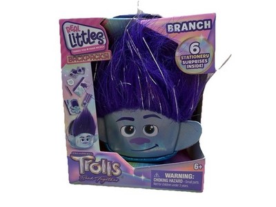 REAL LITTLES TROLLS Band Together Backpack BRANCH W/SIX STATIONARY SURPRISES New