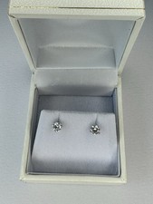1/2 Carat TW Lab-Grown Diamond Stud Earrings 14k White Gold, Quality: VS ,