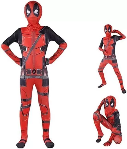 Deadpool Costume Cosplay Kids Bodysuit Boys Children's Day Fancy Dress Party UK - Picture 18 of 18