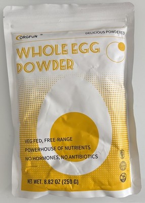 ORGFUN Whole Eggs Powder, Just One Ingredient, Pasteurized for baking 8.82 Oz