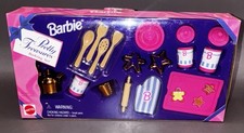 Vintage Barbie Doll Pretty Treasures Baking Set 13761 Silver 1995