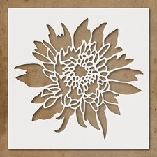 Stylized Flower Stencil Design for Crafting DIY Projects Home Decor