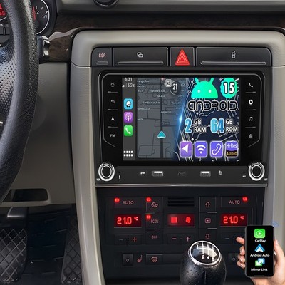 Für Audi A4 8E B6 B7 2000-2009 CarPlay Autoradio GPS Navi BT Android 15 2+64GB
