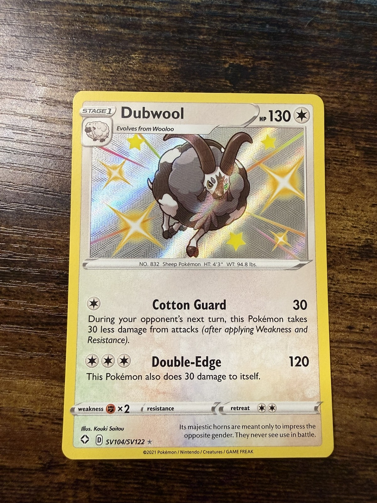 Pokemon TCG: Dubwool SV104/SV122 Shining Fates: Shiny Vault LP-NM