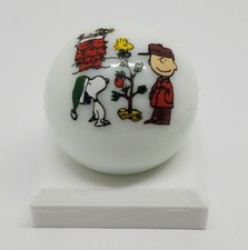 Charlie Brown Christmas Tree 1" Glass Logo Marble w/ Colored Stand