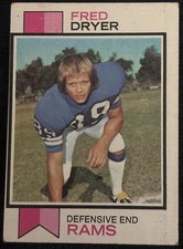 1972 Topps Film Star Fred Dryer Los Angeles Rams