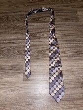 BCBG Attitude Tie Mens Brown Gray Polka Dot 100 Silk Hand Sewn Classic Necktie