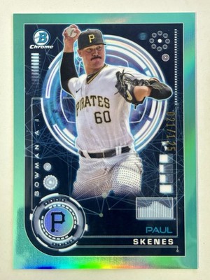 2024 Bowman Chrome Paul Skenes Aqua Refractor AI /125 (RC) CLEAN Pirates #BAI-15