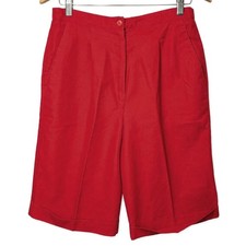 Vintage Donnkenny Red High-Waisted Bermuda Shorts 12 Tailored Classic Retro