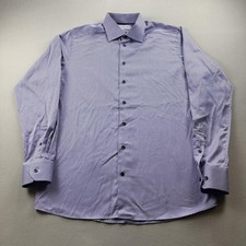 Eton Dress Shirt Mens 42 16.5 Large Purple Signature Twill Long Sleeve Button Up
