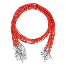 10 Pack 24" Waxed Necklace Cord,1.5mm Bracelet Cord with Lobster Clasp Dark Red