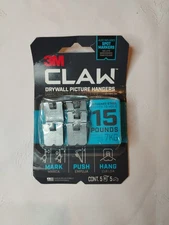 3M CLAW Drywall Picture Hanger Wall Hook 15lb Pack of 5 No Tools Needed