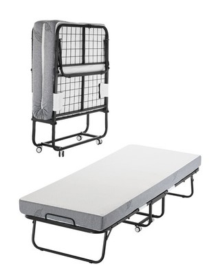 Rollaway Bed, 31 in x 75 in Folding Bed with 5 in Mattress, Twin Size Foldable B