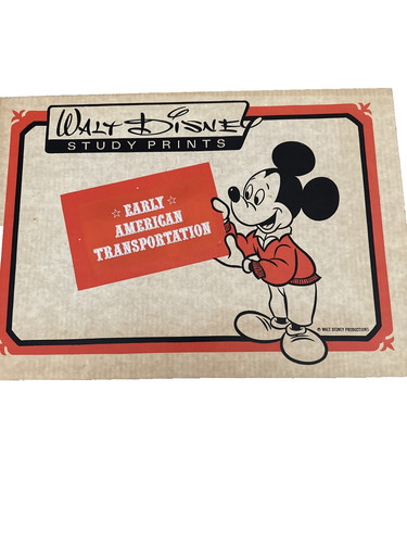 1960 Disney Educational Print Posters 200 Early American Transportation w Easel