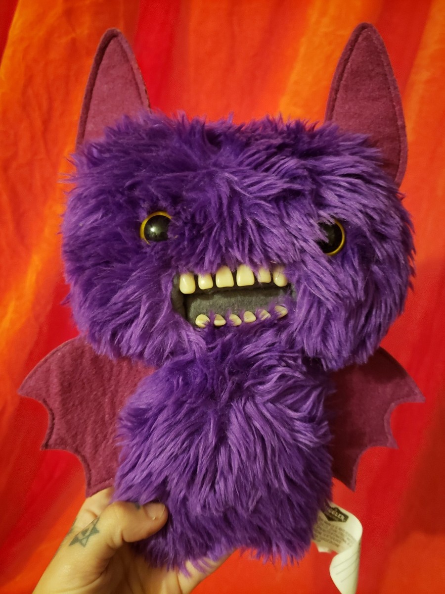 Fuggler Plush Purple Bat Count Fuggula Funny Ugly Monster Teeth Rare  Halloween