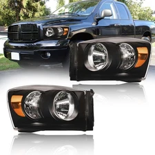 Headlight Assembly, Headlights Kit Compatible with 2006-2008 Dodge Ram 1500/2...