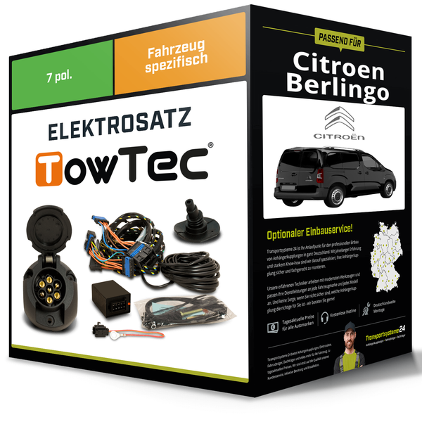 Elektrosatz 7-Pol Spezifisch für Citroen Berlingo 04.2008-10.2011 NEU Towtec-image