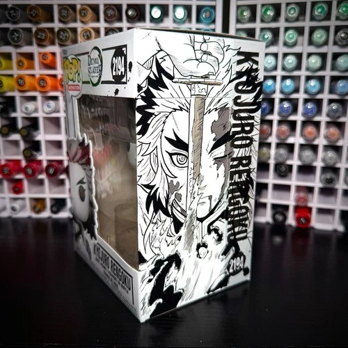 Funko Pop! Demon Slayer - Rengoku #2194 - Custom Box Art + Hard Stack | Manga