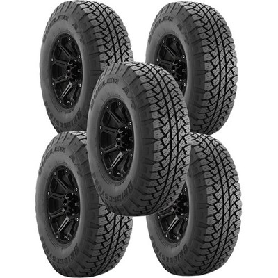 (QTY 5) 255/75R17 Bridgestone Dueler A/T RH-S 115T SL Black Wall Tires